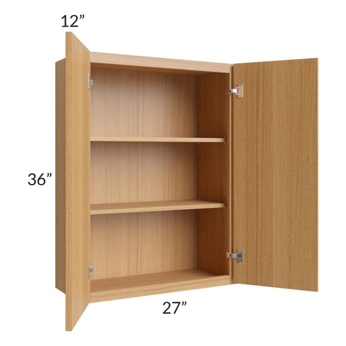 RTA Portland Sand 27" x 36" Wall Cabinet with 1 Decorative End Panel