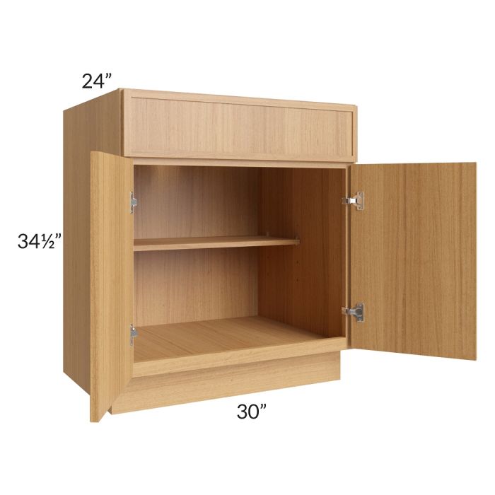 RTA Portland Sand 30" Base Cabinet with 2 Roll Out Trays