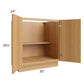 RTA Portland Sand 30" Full Height Door Base Cabinet with 2 Roll Out Trays