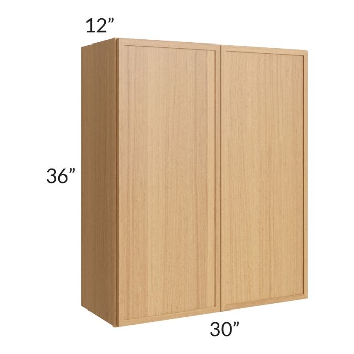 RTA Portland Sand 30" x 36" Wall Cabinet with Glass Door