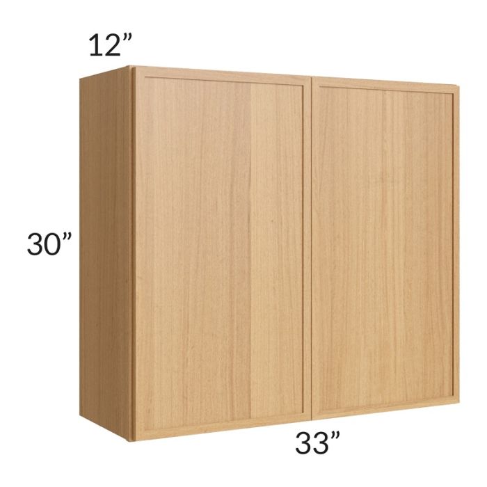 RTA Portland Sand 33" x 30" Wall Cabinet with 1 Decorative End Panel