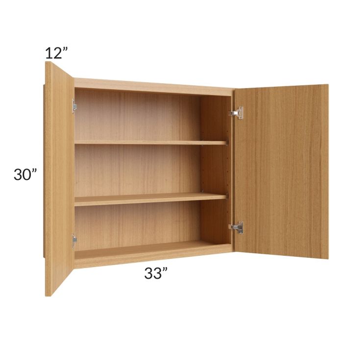 RTA Portland Sand 33" x 30" Wall Cabinet with 1 Decorative End Panel