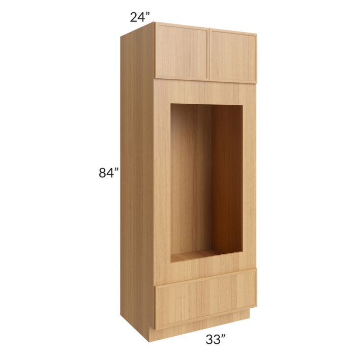 RTA Portland Sand 33" x 84" Double Oven or Oven/Microwave Cabinet with 2 Decorative Panels