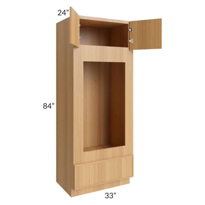 RTA Portland Sand 33" x 84" Double Oven or Oven/Microwave Cabinet with 2 Decorative Panels