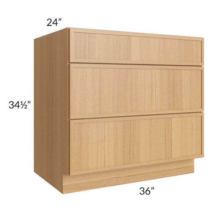 RTA Portland Sand 36" Drawer Base Cabinet with 2 Decorative End Panels
