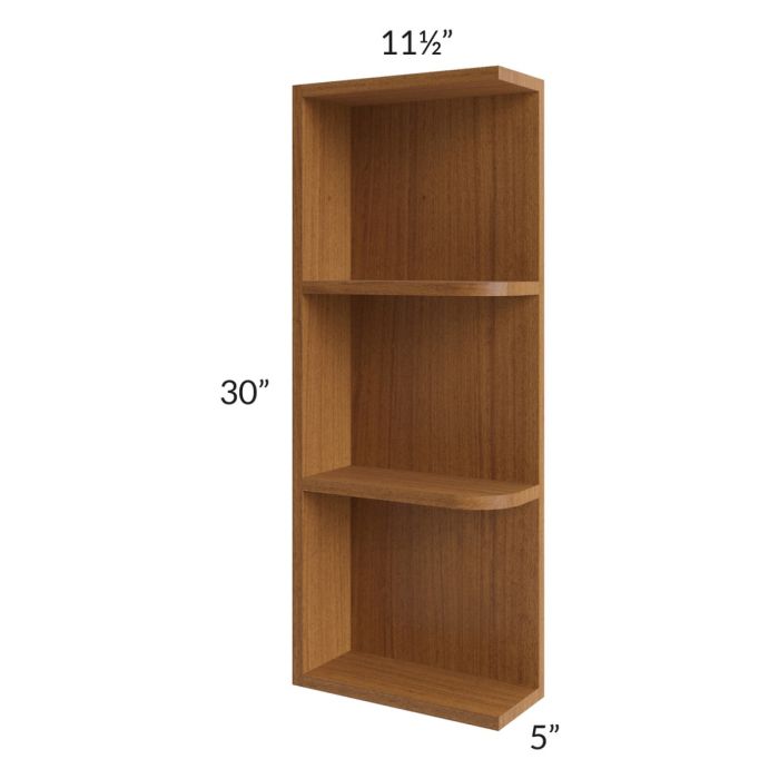 RTA Portland Walnut 05" x 30" Wall End Shelf Cabinet