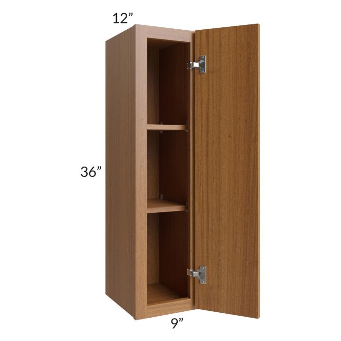 RTA Portland Walnut 09" x 36" Wall Cabinet with 1 Decorative End Panel