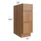 RTA Portland Walnut 12" Drawer Base Cabinet