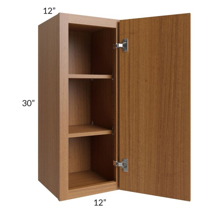 RTA Portland Walnut 12" x 30" Wall Cabinet with 2 Decorative End Panels