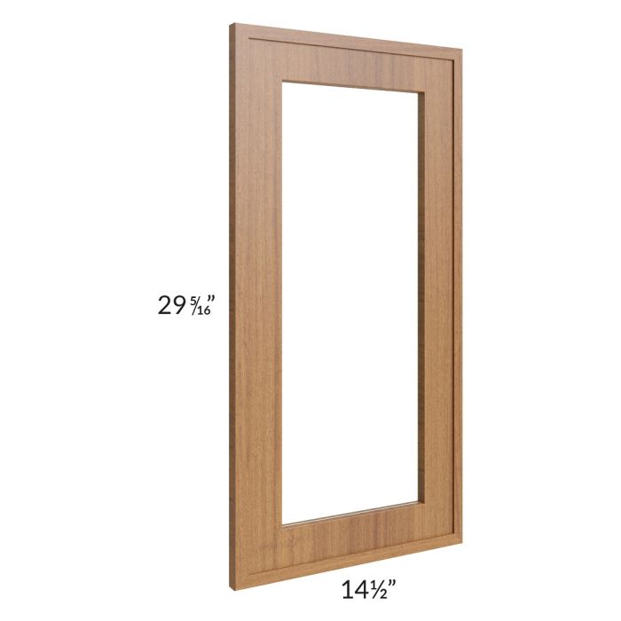 RTA Portland Walnut 15" x 30" Glass Door Only with Glass Included