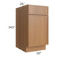 RTA Portland Walnut 18" Base Cabinet with 1 Roll Out Tray
