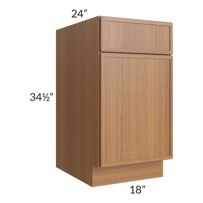 RTA Portland Walnut 18" Base Cabinet with 1 Roll Out Tray