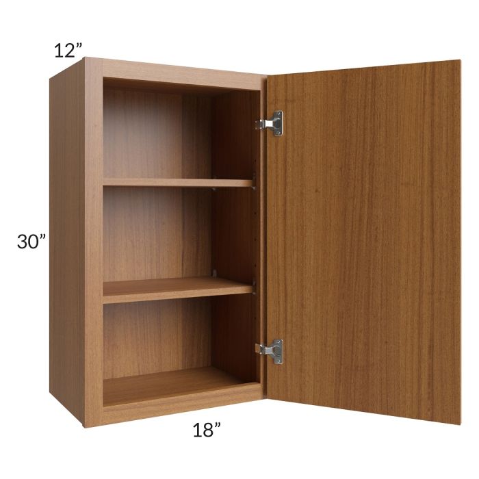 RTA Portland Walnut 18" x 30" Wall Cabinet with 2 Decorative End Panels