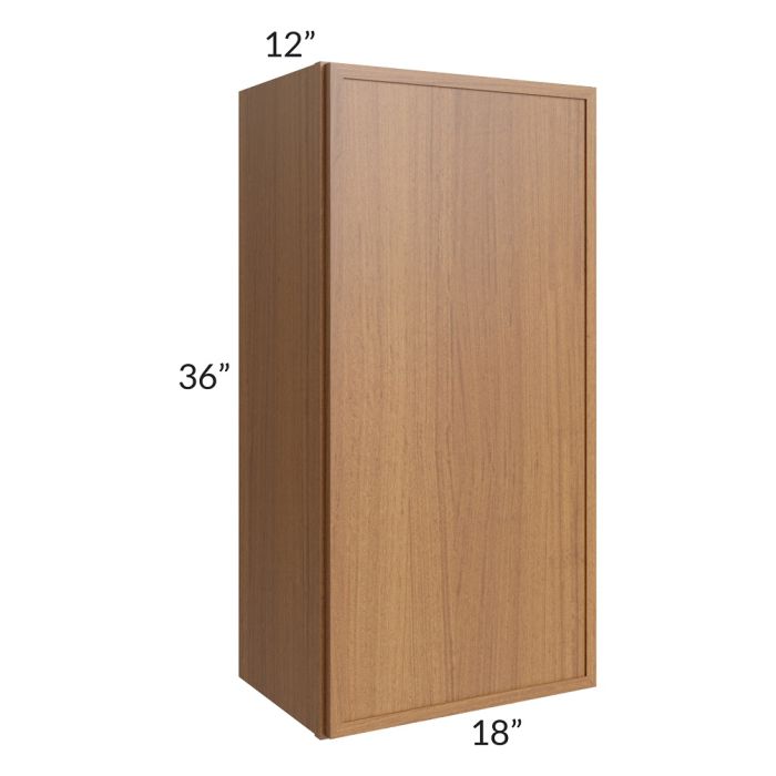 RTA Portland Walnut 18" x 36" Wall Cabinet with Glass Door