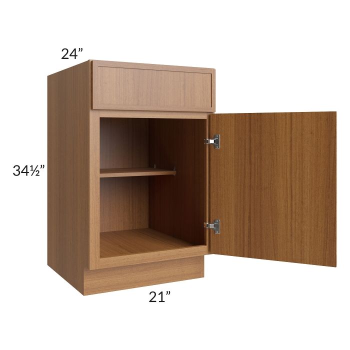 RTA Portland Walnut 21" Base Cabinet with 2 Decorative End Panels