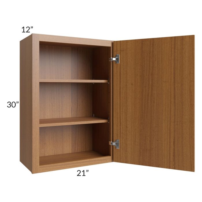 RTA Portland Walnut 21" x 30" Wall Cabinet with 2 Decorative End Panels