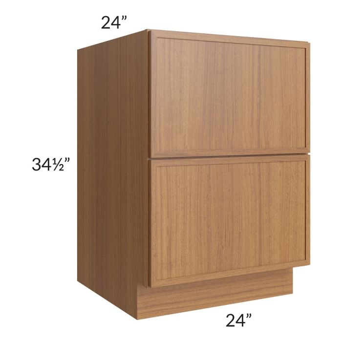 RTA Portland Walnut 24" 2-Drawer Base Cabinet