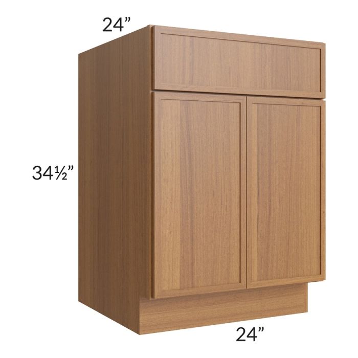 RTA Portland Walnut 24" Base Cabinet with 2 Roll Out Trays