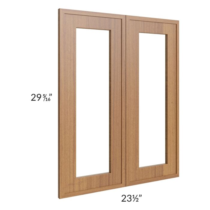 RTA Portland Walnut 24" x 30" Glass Doors Only with Glass Included