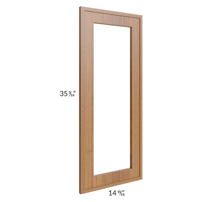 RTA Portland Walnut 24" x 36" Wall Diagonal Corner Glass Door Only with Glass Included