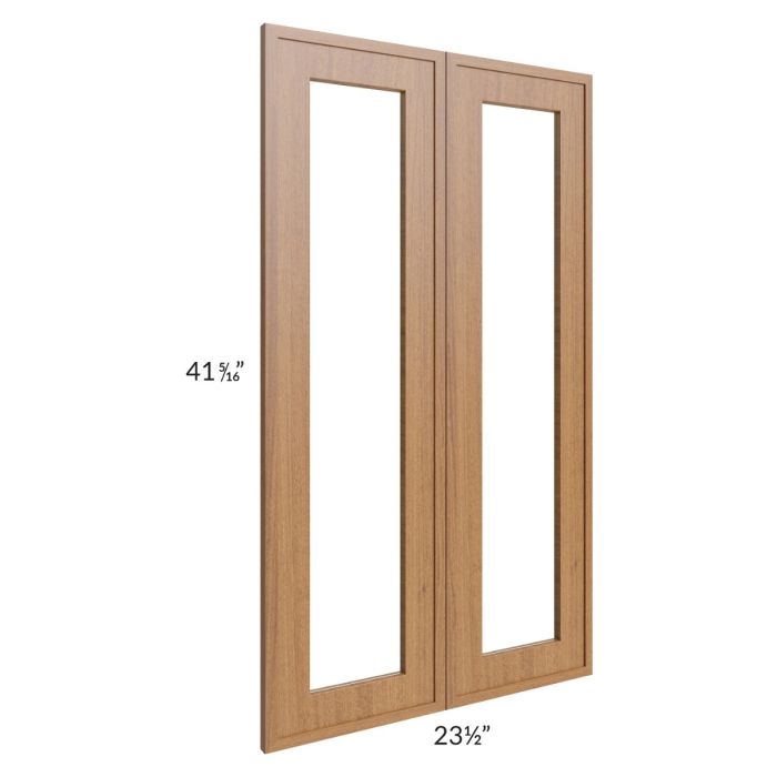 RTA Portland Walnut 24" x 42" Glass Doors Only with Glass Included