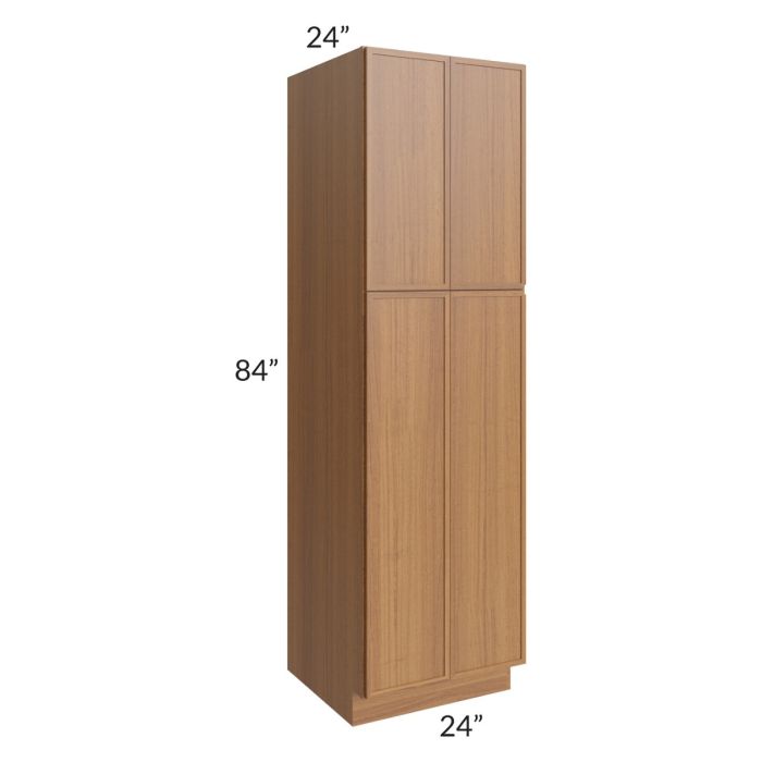 RTA Portland Walnut 24" x 84" Wall Pantry with 4 Roll Out Trays