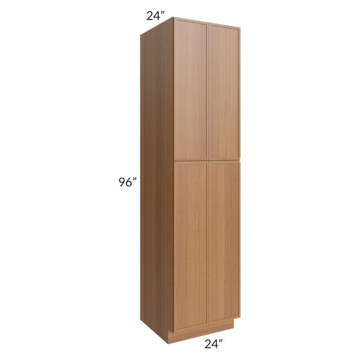 RTA Portland Walnut 24" x 96" Wall Pantry with 4 Roll Out Trays