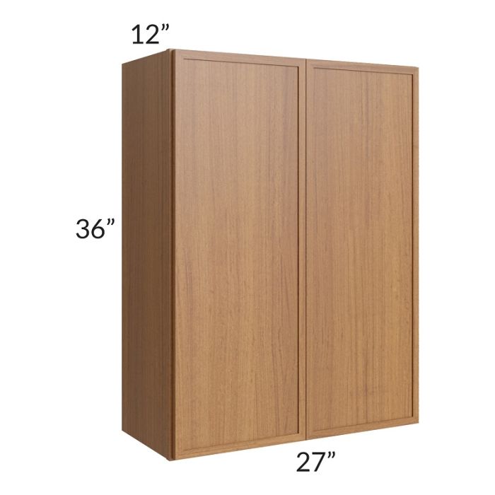 RTA Portland Walnut 27" x 36" Wall Cabinet with 2 Decorative End Panels