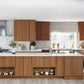 RTA Portland Walnut 30" Full Height Door Base Cabinet with 1 Decorative End Panel and 1 Roll Out Tray