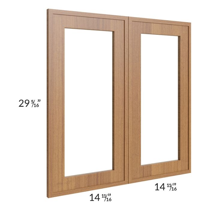 RTA Portland Walnut 30" x 30" Glass Door Only with Glass Included