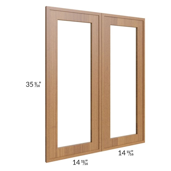 RTA Portland Walnut 30" x 36" Glass Door Only with Glass Included