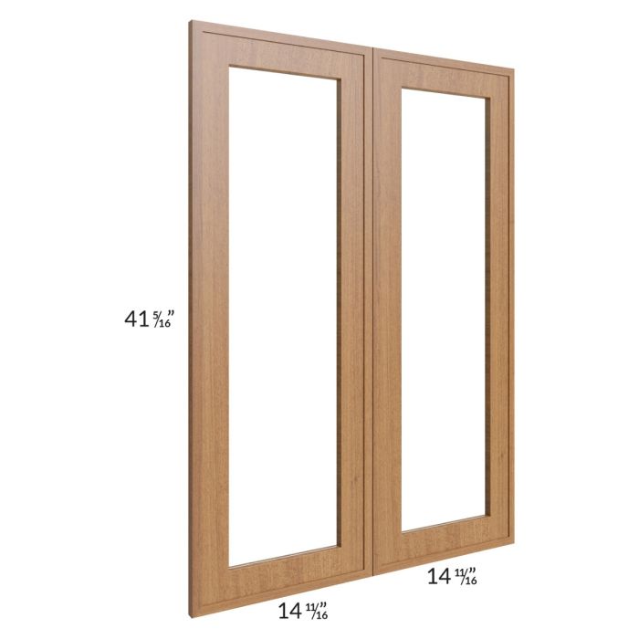 RTA Portland Walnut 30" x 42" Glass Door Only with Glass Included