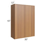 RTA Portland Walnut 30" x 42" Wall Cabinet with Glass Door