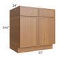 RTA Portland Walnut 33" Base Cabinet with 1 Roll Out Tray