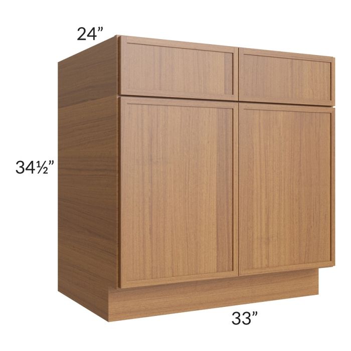 RTA Portland Walnut 33" Base Cabinet with 1 Roll Out Tray