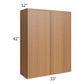 RTA Portland Walnut 33" x "42 Wall Cabinet with 2 Decorative End Panels