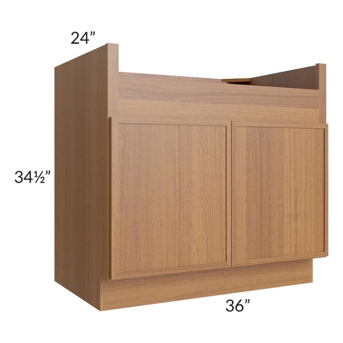 RTA Portland Walnut 36" Farm Sink Base Cabinet