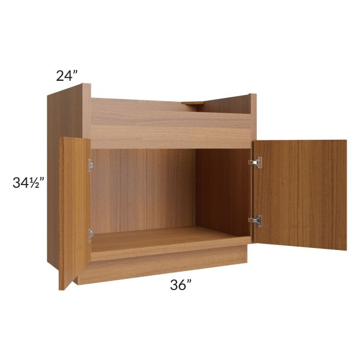 RTA Portland Walnut 36" Farm Sink Base Cabinet
