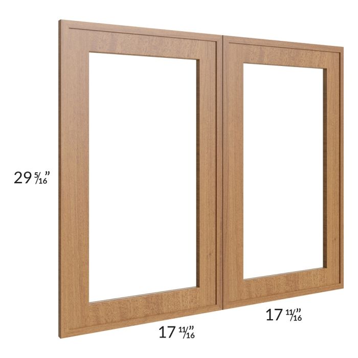 RTA Portland Walnut 36" x 30" Glass Door Only with Glass Included