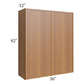 RTA Portland Walnut 36" x 42" Wall Cabinet with 1 Decorative End Panel