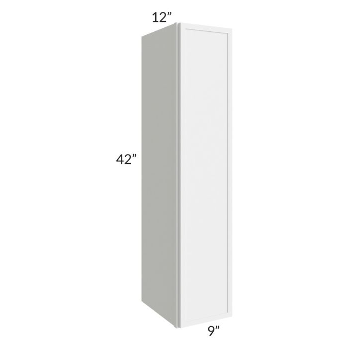 RTA Portland White 09" x 42" Wall Cabinet with 2 Decorative End Panels