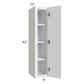 RTA Portland White 09" x 42" Wall Cabinet with 2 Decorative End Panels