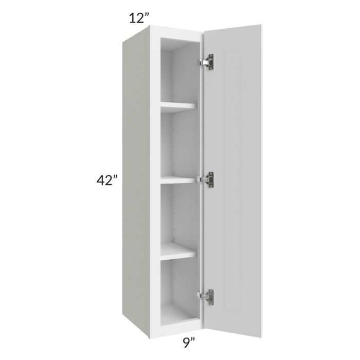 RTA Portland White 09" x 42" Wall Cabinet with 2 Decorative End Panels