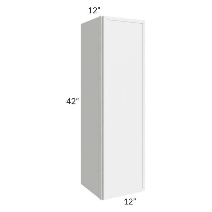 RTA Portland White 12" x 42" Wall Cabinet with 2 Decorative End Panels