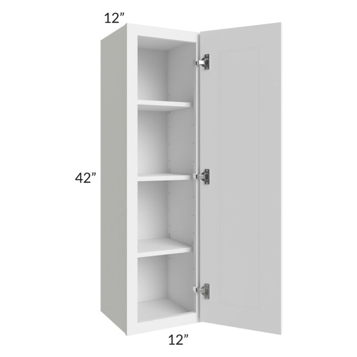 RTA Portland White 12" x 42" Wall Cabinet with 2 Decorative End Panels