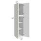 RTA Portland White 15" x 84" Wall Pantry Cabinet with 3 Roll Out Trays