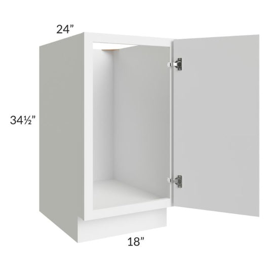 RTA Portland White 18" Full Height Door Base Cabinet with 2 Decorative End Panel and 2 Roll Out Trays