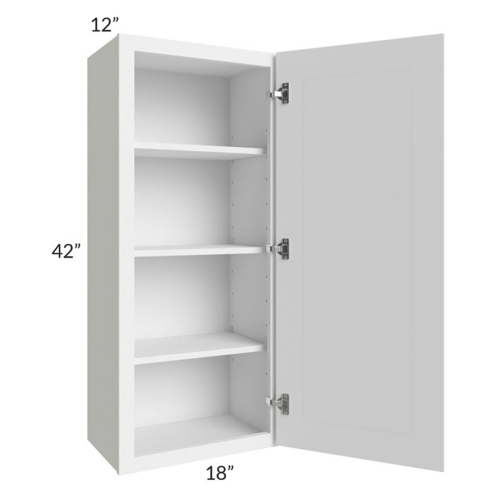RTA Portland White 18" x 42" Wall Cabinet with 2 Decorative End Panels