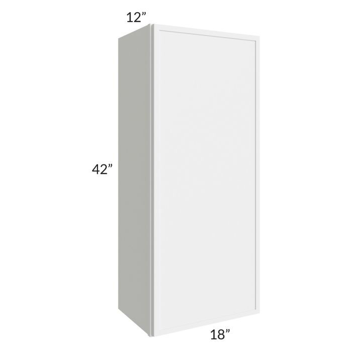 RTA Portland White 18" x 42" Wall Cabinet with Glass Door