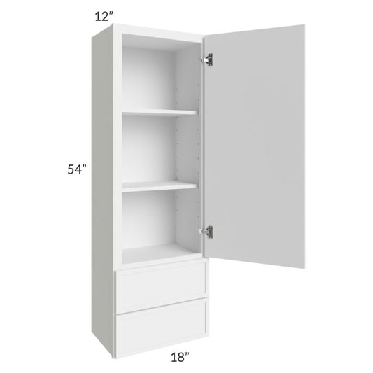 RTA Portland White 18" x 54" Wall Cabinet With Drawers